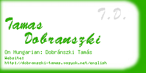 tamas dobranszki business card